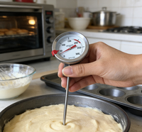 Termometer Daging Digital dengan Dial Logam untuk Dapur, BBQ, dan Memasak Rumah Tangga, Rentang Suhu 0-120C