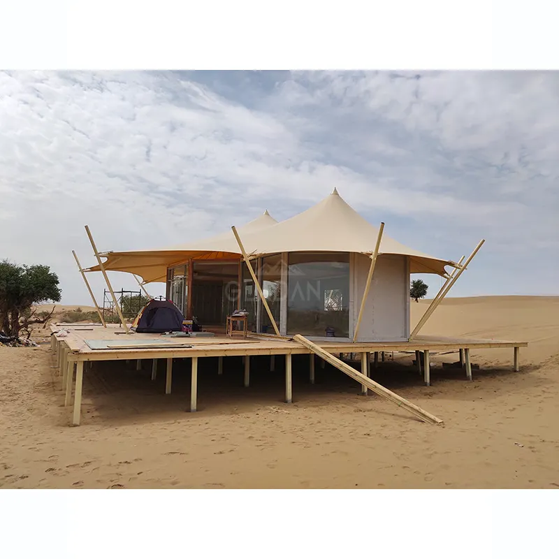 Роскошная семейная сафари-палатка из ПВДФ для кемпинга, гостиницы, пустыни, палатка для отдыха, отеля