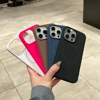 Coques de téléphone portable en silicone liquide au design uni de luxe pour iPhone 18 17/16/15/14 Plus/13 Pro Max avec chargement magnétique sans fil