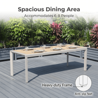 Ensemble de mobilier de salle à manger extérieur moderne pour hôtel commercial, table carrée en alliage d'aluminium durable, résistante aux UV, 4 places, imperméable