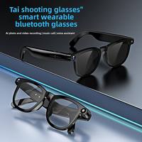 Lunettes intelligentes CY01 couleur noire, vidéo 1080P, étanches IPX-4, assistant IA, commande tactile, lunettes intelligentes IA avec caméra