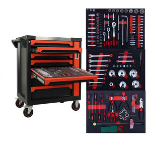 Tool Cabinet 158Pcs Complete Socket Hand Set Heavy Duty Mechanic Workshop Garage Repair Trolley TCS-01 Professional <b>Chrome</b> OBM - Product Image 1
