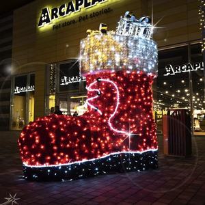 Décoration lumineuse de Noël en plein air <span class=keywords><strong>Bottes</strong></span> de Père Noël Motif de fantaisie Lumière LED Décoration - Product Image 1