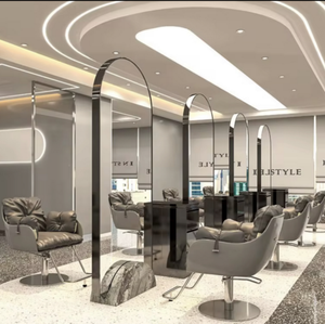 Espejo de pie LED moderno de lujo con gabinete de vidrio para salón de belleza, muebles para baño, dormitorio, comedor, salón comercial, barbería - Product Image 1