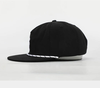 Casquette de baseball unisexe personnalisée à 5 panneaux, style corde 256, avec logo brodé, visière plate, respirante, en coton, pour le golf, style hip-hop et motifs.