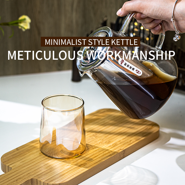 Green Apple Deli Glassware High Borosilicate Glass Teapot With Steel Infuser Resistant To High Temperature And Low Temperature Thickened Teapot - 950Ml