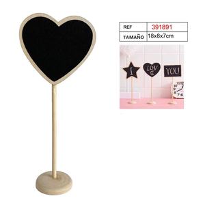 Base de Madera para Pizarra con Forma de Corazón, 18x8x7cm, Decoración de Mesa, Centro de Mesa para Bodas - Product Image 1