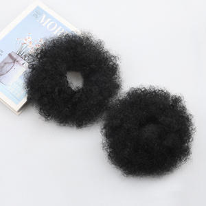 Exportation Afro Hair <span class=keywords><strong>Donut</strong></span> Bun Fluffy <span class=keywords><strong>Curly</strong></span> Hair Chignon pour les femmes africaines Coiffures Synthétique Cheveux <span class=keywords><strong>Donut</strong></span> pour la coiffure noire - Product Image 2