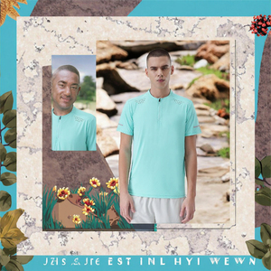 Camisetas Deportivas de Manga Corta Unisex de Seda de Hielo con Media Cremallera, Tejido Holgado, Transpirable, Antibacteriano, de Secado Rápido, 200g, para Actividades al Aire Libre - Product Image 3