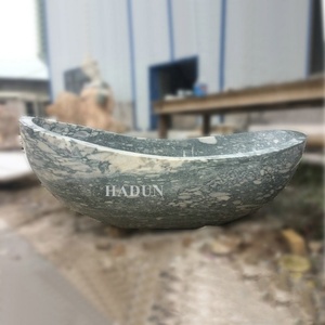 Marmor Badewanne Freistehende Badewanne aus grünem Marmor zum Verkauf - Product Image 4