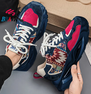 Baskets brodées durables de haute qualité pour hommes, nouveau design, chaussures épaisses personnalisées pour l'extérieur, baskets de style nouveau en gros - Product Image 2