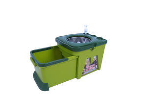 Seau à serpillière magique à 360 degrés avec fonction de nettoyage, manche en acier inoxydable, tête en plastique et fer pour usage domestique et hôtelier - Product Image 4