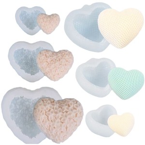 Molde de Silicona para el Día de San Valentín, Diseño de Flores en Forma de Corazón, Molde para Velas Aromáticas y Arcilla - Product Image 4