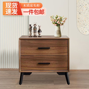 Solid wood bedside <b>table</b>, solid wood bedroom furniture, Nordic style storage cabinet, suitable for <b>small</b> and medium-sized - Product Image 2