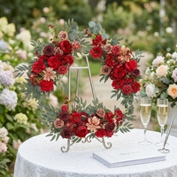 Guirnalda de Rosas de Seda Hechas a Mano D477, Arco de Flores Artificiales para Decoración de Bodas al Aire Libre; Fábrica