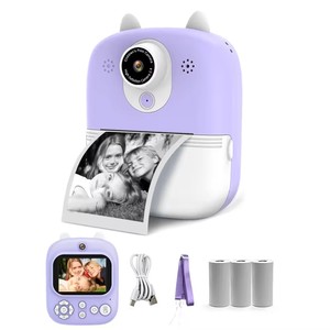 Trẻ Em Ngay Lập Tức In Máy Ảnh P2 Kỹ Thuật Số Máy In Nhiệt Trẻ Em Máy Ảnh 2.4 'Màn Hình Ống Kính Kép 1080P Ảnh Tự Sướng Trò Chơi Con In Máy Ảnh Đồ Chơi - Product Image 2