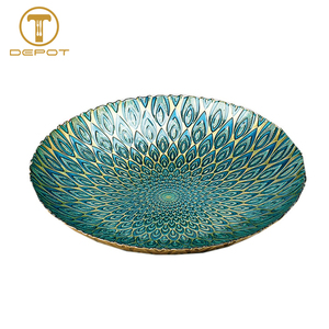 Placas de cargador verde comercial Placas de cargador de vidrio Placas de buen comedor Venta al por mayor a granel - Product Image 1