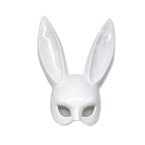 Maschera di carnevale di Halloween in plastica bianco e nero cosplay costume coniglietta con decorazione per feste - Product Image 2