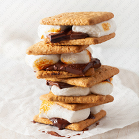 Biscuits sandwichs en boîte à faible teneur en glucides, saveur café crème douce, craquelins Graham au miel et au blé entier
