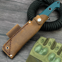 Couteau de survie et de sauvetage Buschcrafter à lame fixe D2 58-60HRC 23CM avec manche G10 léger et gaine, idéal pour la survie en milieu sauvage et l'EDC