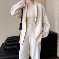 Gilet élégant à coupe étroite pour femmes, manteau court à poitrine ouverte et pantalon long à taille haute