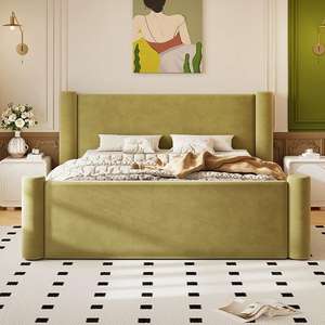 <b>Queen</b> Size Bedroom <b>Bed</b> <b>with</b> Comfort Soft <b>Storage</b> Upholstered Popular Design Wooden <b>Frame</b> Steel Support for Adult Home Furniture - Product Image 3