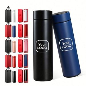 Bouteille d'eau sport en acier inoxydable personnalisée avec revêtement en caoutchouc, idéale pour le yoga - Product Image 1