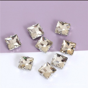 Strass carrés en verre cristal à coudre à la main pour DIY, matériaux pour Crocs, vêtements, accessoires capillaires, à coudre, avec griffes à quatre coins - Product Image 5