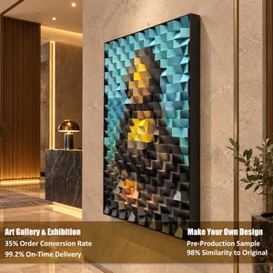 Uniart Art mural <span class=keywords><strong>3D</strong></span> Pop Art Moderne Mona Lisa Peinture en mosaïque de bois Art Décoration de salon Porche Couloir Peinture - Product Image 5