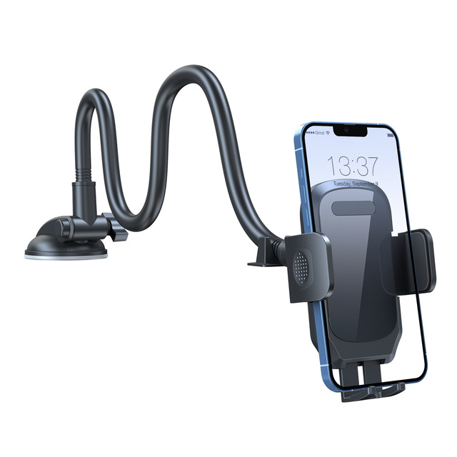 Car Phone Holder Suction Cup Type Long Soft Rod Instrument Workbench Front Windshield Universal Car Navigation Phone Holder