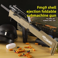 Pistolet à lumière filaire en plastique avec éjection de douilles, jouet mitrailleuse pliable pour enfants, compatible Game Boy
