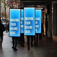 Affiches imprimables gratuites, sac à dos publicitaire LED, boîtes lumineuses publicitaires portables résistantes aux intempéries, pour l'extérieur et l'intérieur