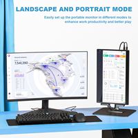 SIBOLAN 15.6 pouces 1080P FHD batterie 8000mAh intégrée moniteur de jeu portable type-c usb double écran moniteur pour ordinateur portable