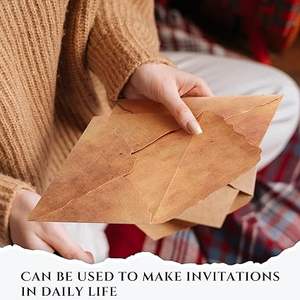 Enveloppe marron personnalisée enveloppe recyclée enveloppes vintage pour carte de voeux d'invitation d'annonce d'artisanat - Product Image 4