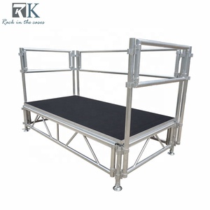 Escenario Portátil de Aluminio para Conciertos Musicales, Bodas y Eventos, Plataforma de Escenario con Estructura de Madera de 1x2m - Product Image 1