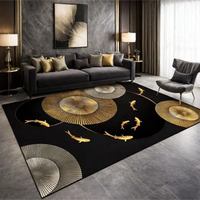 Tapis 3D doux au toucher pour salon et chambre, imprimé géométrique élégant, tapis de sol facile à nettoyer
