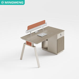 โต๊ะทำงานปรับแต่งได้ สะดวกสบาย เรียบง่าย สำหรับสองคน พร้อมฉากกั้นและตู้เก็บของ - Product Image 6