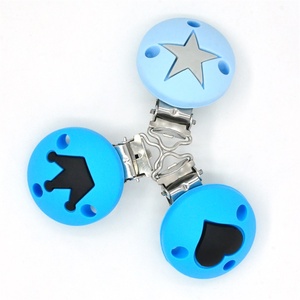 Sans FDA Coloré Populaire Coeur Étoile Couronne <span class=keywords><strong>Sucette</strong></span> Clips Titulaire Bavoir - Product Image 3