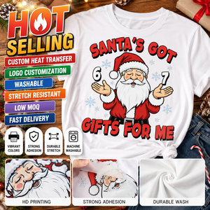 Wholesale Ready to <strong>Press</strong> Christmas DTF Heat Transfer Cute Snowman Santa Text Cartoon DTF Transfer Film for DIY T-Shirt Hoodie - Product Image 5
