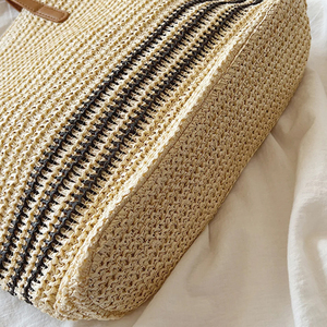 Borsa Tote all'ingrosso in tessuto <span class=keywords><strong>di</strong></span> <span class=keywords><strong>paglia</strong></span> fodera <span class=keywords><strong>di</strong></span> <span class=keywords><strong>lino</strong></span> borsa a tracolla in maglia borse tote per le donne - Product Image 4