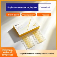 Boîte en carton argenté personnalisée pour emballage d'ampoules d'essence de soin de la peau, boîte en papier haut de gamme à couvercle rabattable pour marques de maquillage et de beauté, fabrication en usine