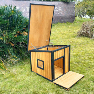 SDD031 Niche pour chien en bois <span class=keywords><strong>avec</strong></span> toit plat, <span class=keywords><strong>chenil</strong></span> extérieur pour chiens, résistant aux intempéries, <span class=keywords><strong>abri</strong></span> élégant pour animaux <span class=keywords><strong>de</strong></span> compagnie <span class=keywords><strong>de</strong></span> <span class=keywords><strong>jardin</strong></span>, structure robuste - Product Image 5