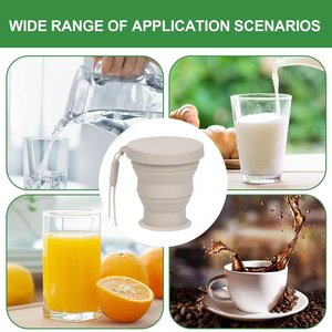 Botella de Agua Plegable de Silicona de Grado Alimenticio - Portátil, Resistente al Calor, para Uso en Exteriores, Campamentos, Oficina, Reutilizable, Fácil de Plegar y Transportar - Product Image 4