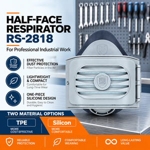 Masque respiratoire demi-visage réutilisable en silicone avec cartouche remplaçable pour la sécurité industrielle et la protection contre la poussière CE - Product Image 2