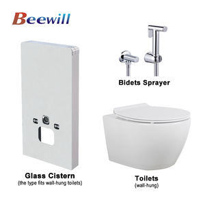 Réservoir d'eau de réservoir de toilette dissimulé en verre mural Offre Spéciale pour toilettes universelles avec bidet - Product Image 2