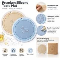 Sous-verre rond personnalisé en silicone, motif en relief 3D, résistant à la chaleur, antidérapant