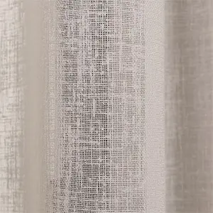 定做100% 编织比利时亚麻亚麻织物天然亚麻窗帘客厅透明窗帘