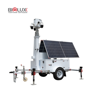 รถพ่วงพลังงานแสงอาทิตย์ BIGLUX พร้อมระบบกล้องวงจรปิดแบบออฟกริด 4G PTZ ระบบตรวจสอบความปลอดภัย แผงโซลาร์เซลล์ 2x600W เสาสูง 9 เมตร แบตเตอรี่ 12000Wh MPPT BL2P - Product Image 3