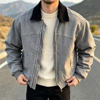 Vestes de travail d'automne pour hommes Detroit Worker Zipper, logo personnalisé