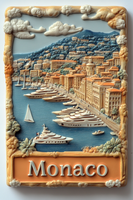 Haute qualité personnalisé petit aimant de réfrigérateur en résine 3D effet de soulagement Monaco Souvenir de voyage bon pour un usage domestique